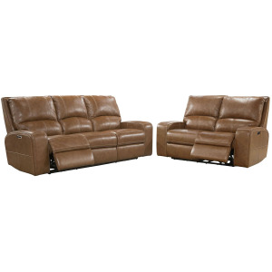 Swift Bourbon Power Reclining Sofa and Loveseat