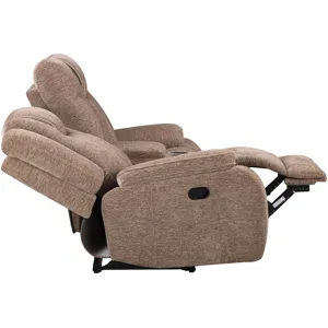 Bruno Plush Tobacco Manual Console Loveseat