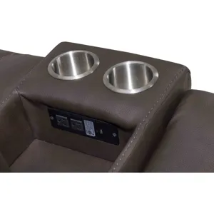 Maveric Bette Coffee Power Zero Gravity Console Loveseat P3