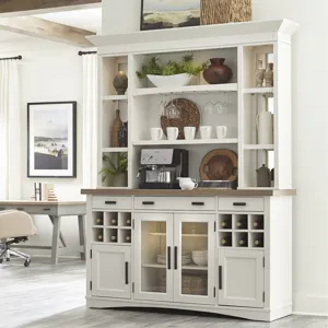 Americana Modern Dining 69 inch Buffet and Hutch with Quartz Insert