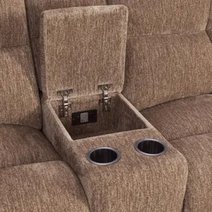 Bronco Plush Tobacco 7 Piece Modular Zero Gravity Power Reclining Sectional with Power Adjustable Headrests