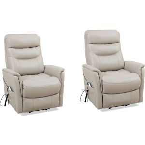 Gemini Softy Ivory Power Lift Recliner with Articulating Headrest Two Pack