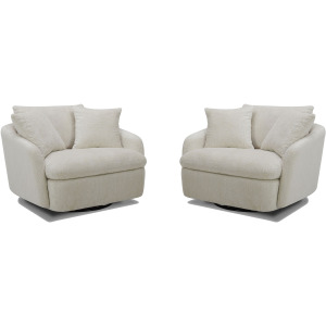 Boomer Utopia Sand Large Swivel Chair with 2 Toss Pillows Two Pack