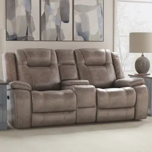 Blake Desert Taupe Manual Reclining Sofa and Loveseat