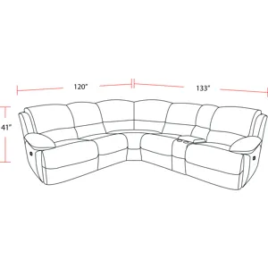 Gladiator Genova Mocha 6 Piece Modular Zero Gravity Power Reclining Sectional with Power Adjustable Headrests