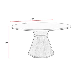 Portico Dining 60 Inch Round Dining Table