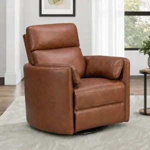 Radius Vintage Whiskey Swivel Power Glider Recliner Two Pack