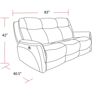 Linus Hudson Grey Power Reclining Sofa and Two Recliners