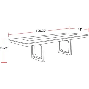 Escape Dining 84 Inch Rectangular Table with 8 Caster Chairs