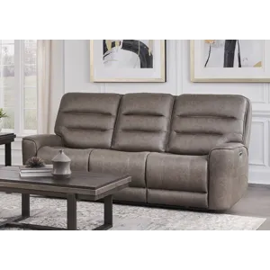 Lawson Sydney Brunette Zero Gravity Triple Power Reclining Sofa with Drop Down Table P2