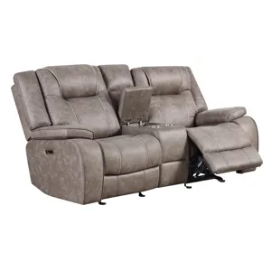 Blake Desert Taupe Manual Reclining Sofa and Loveseat