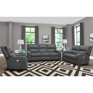 Polaris Slate Power Reclining Sofa Loveseat and Recliner
