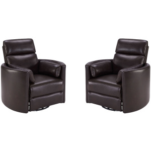 Radius Florence Brown - Powered By Freemotion Cordless Power Swivel Glider Recliner Two Pack