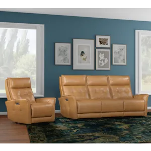 Gershwin Lucca Butterscotch Power Reclining Sofa and Recliner