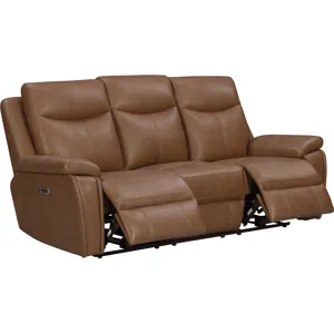 Veracruz Vintage Tan Zero Gravity Power Reclining Sofa Loveseat and Recliner