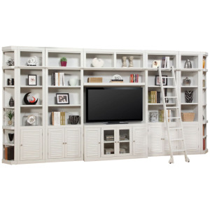 Boca 9 Piece Entertainment Wall with Corner Bookcases