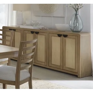 Escape Dining 84 Inch Rectangular Extendable Table with Console and 8 Ladderback Chairs