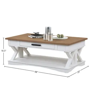 Americana Modern Cotton Cocktail Table with 2 End Tables