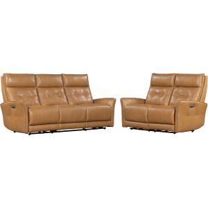 Gershwin Lucca Butterscotch Power Reclining Sofa and Loveseat