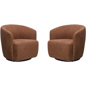 Mingle Thatch Terracotta Swivel Glider Accent Chair Two Pack
