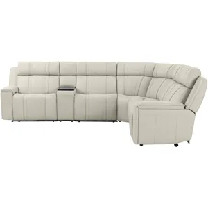 Sausalito Platinum Envy 6 Piece Modular Zero Gravity Power Reclining Sectional with Power Adjustable Headrests