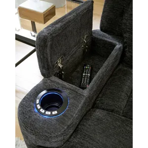 Dalton Lucky Charcoal Power Reclining Loveseat
