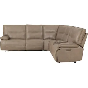 Gladiator Genova Mocha 6 Piece Modular Zero Gravity Power Reclining Sectional with Power Adjustable Headrests