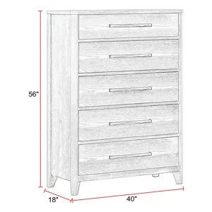 Breckenridge Bedroom Queen Bed 2 Nightstands Dresser with Mirror and Chest