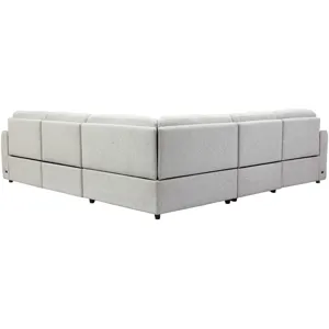 Julianna Crisp Taupe 5 Piece Power Reclining Sectional with Power Headrests
