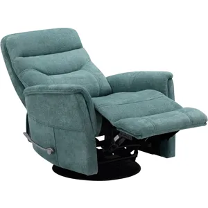 Gemini Snazzy Blue Manual Swivel Glider Recliner Two Pack