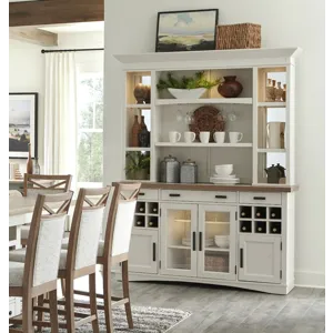 Americana Modern Dining 69 inch Buffet and Hutch with Quartz Insert