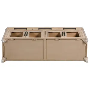 Breckenridge Dining 72 Inch Rectangular Counter Table with 4 Upholstered Stools and Buffet Server