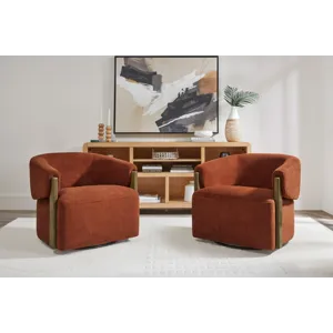 Finley Island Rust Swivel Accent Chair Two Pack