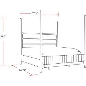 Escape Bedroom King Poster Bed with Dresser and Mirror