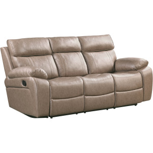 Theon Stokes Toffee Manual Reclining Sofa with Drop Down Table