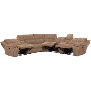 Bronco Plush Tobacco 7 Piece Modular Manual Reclining Sectional