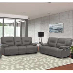 Spartacus Haze Power Reclining Sofa and Loveseat