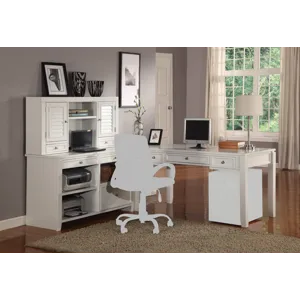 Boca L Shape Desk with Credenza and Hutch