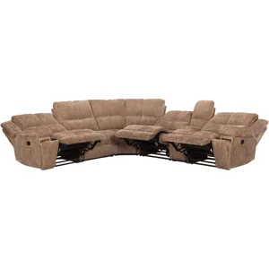 Bronco Plush Tobacco 6 Piece Modular Manual Reclining Sectional