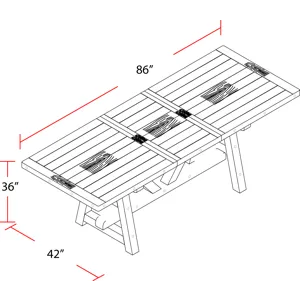 Lodge Dining Counter Height Extendable Dining Table