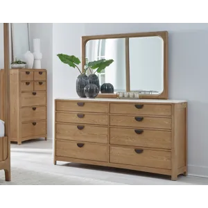Escape Bedroom Queen Panel Bed with Dresser and Mirror