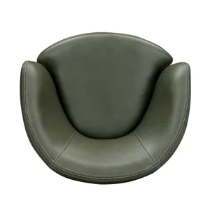 Barolo Lyric Sage 100% Italian Leather Swivel Club Chair Two Pack