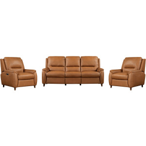 Austin Caramel Cream Power Reclining Sofa and 2 Recliners