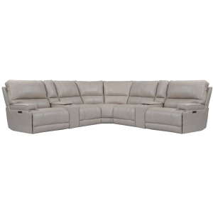 Whitman Verona Linen - Powered By Freemotion 7 Piece Modular Power Reclining Sectional with Power Adjustable Headrests
