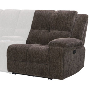 Bronco Plush Umber Manual Right Arm Facing Recliner