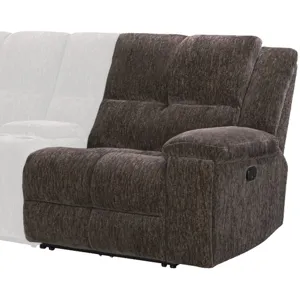 Bronco Plush Umber Manual Right Arm Facing Recliner