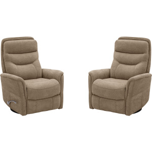 Gemini Snazzy Taupe Manual Swivel Glider Recliner Two Pack