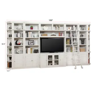 Boca 9 Piece Entertainment Wall with Corner Bookcases