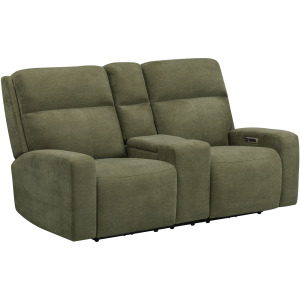 Traxton Jasper Moss Power Zero Gravity Tilt Console Loveseat P3