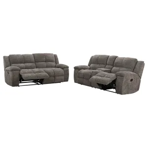 Buster Cabot Stone Manual Reclining Sofa and Loveseat